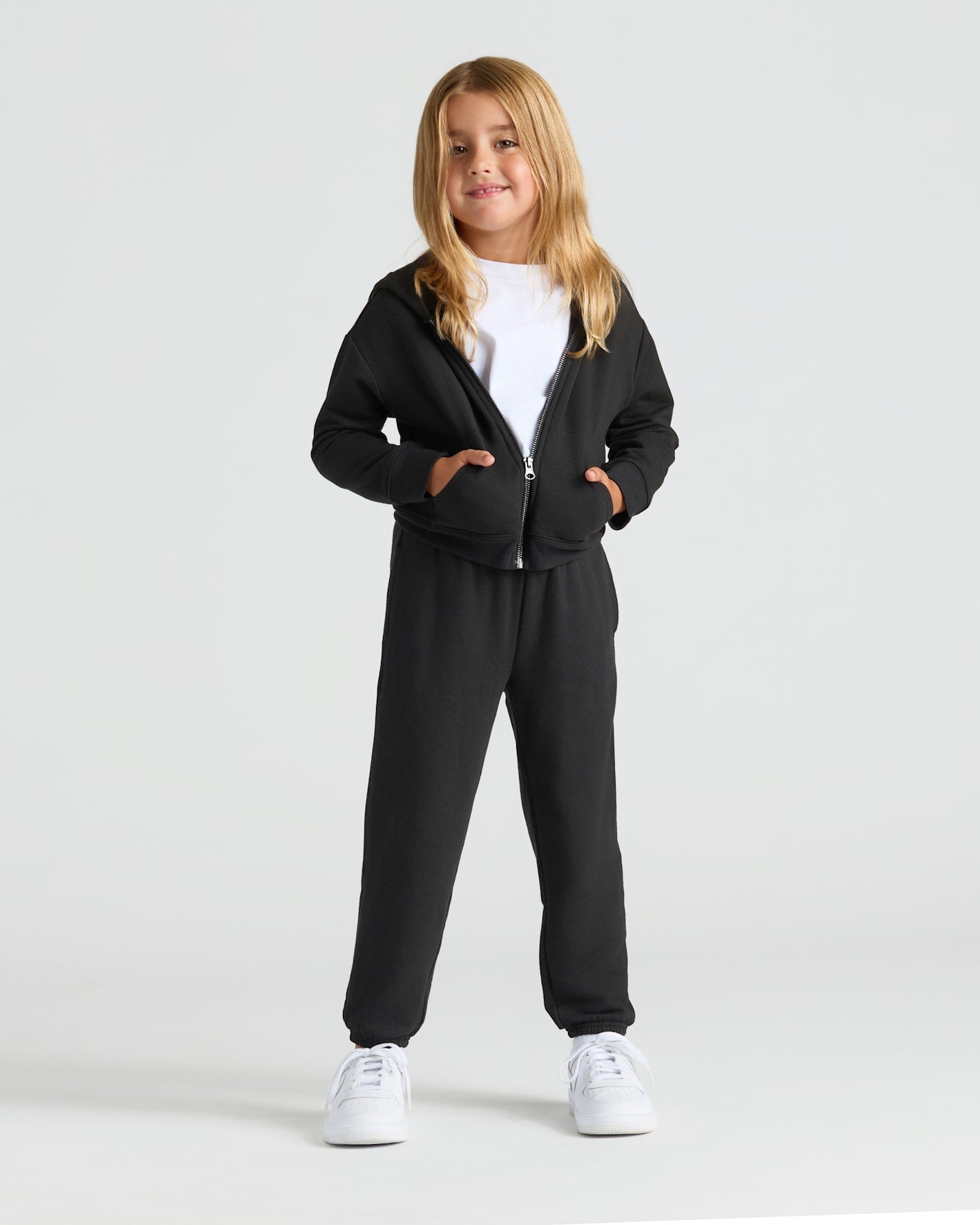 Girls Black & Stormcloud Relaxed Joggers 2-Pack