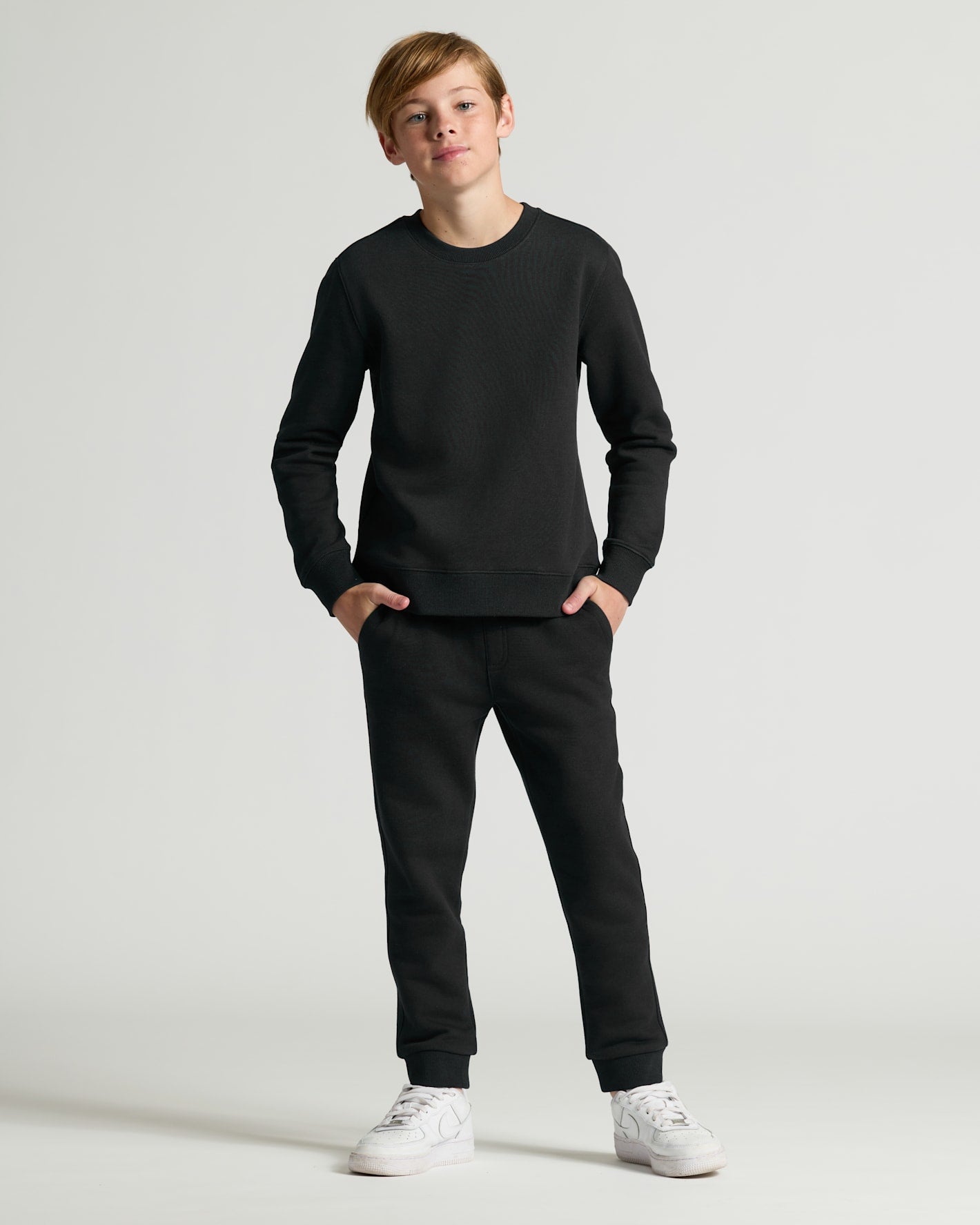 Boys' Black Fleece Crew Neck