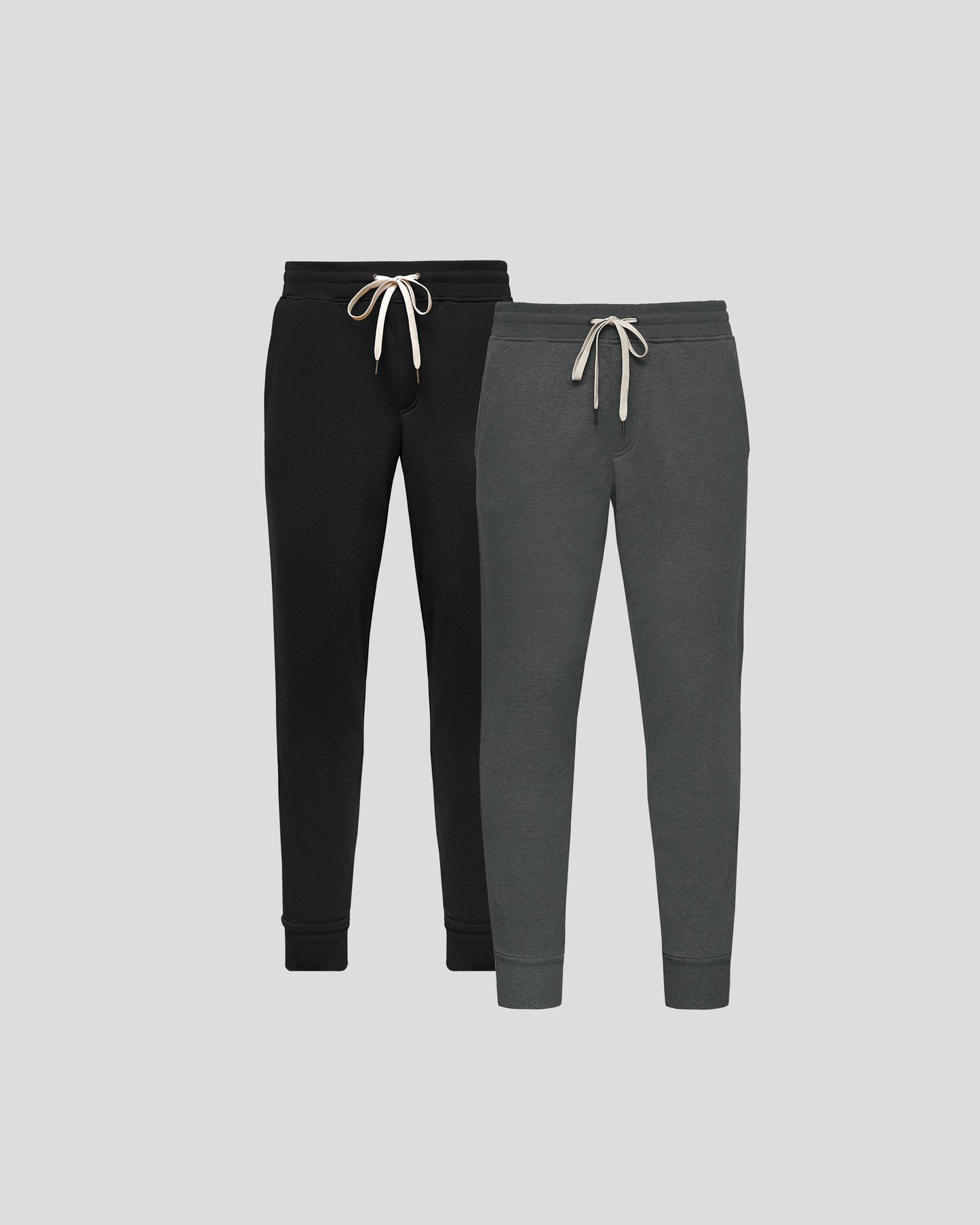 Black & Charcoal Fleece French Terry Joggers 2-Pack