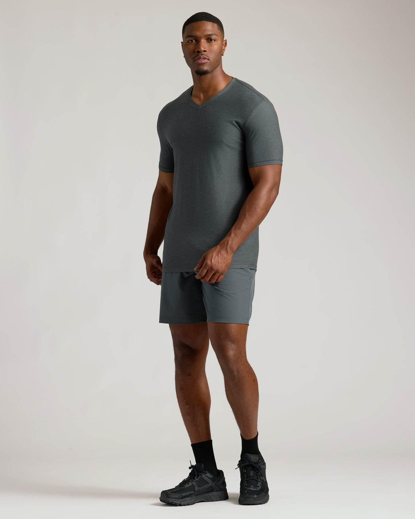 Charcoal Heather Gray Tall Active V-Neck
