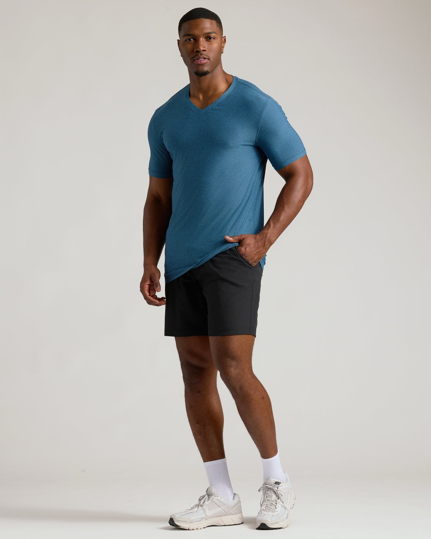 Dark Heather Bluebird Tall Active V-Neck
