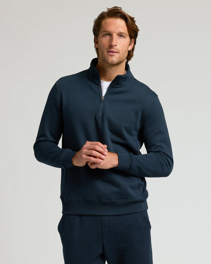 Navy Quarter Zip Fleece Sweatshirt & Jogger 2-Pack