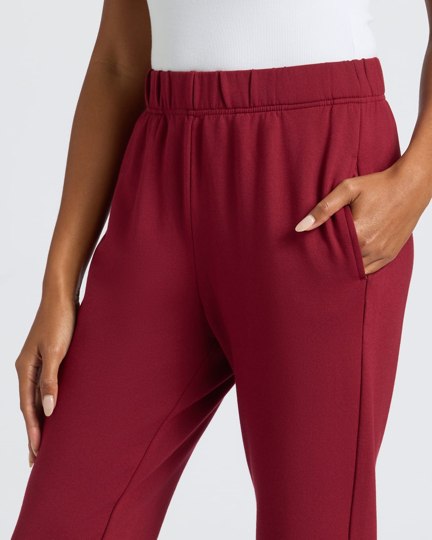Womens Dark Maroon Slouch Pullover Crew & Relaxed Jogger 2-Pack