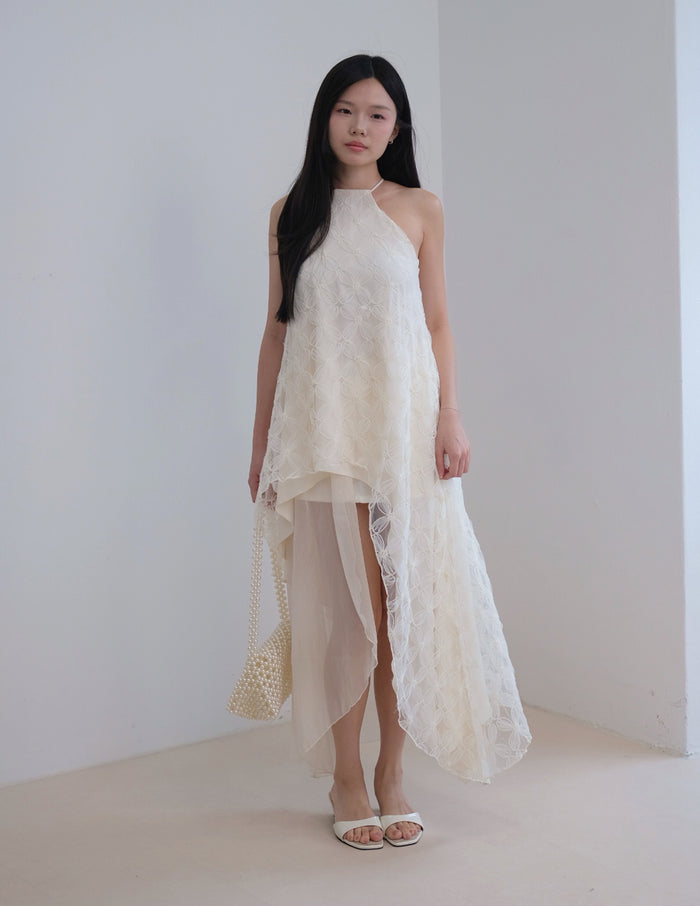 Althea Floral Organza Overlay Top