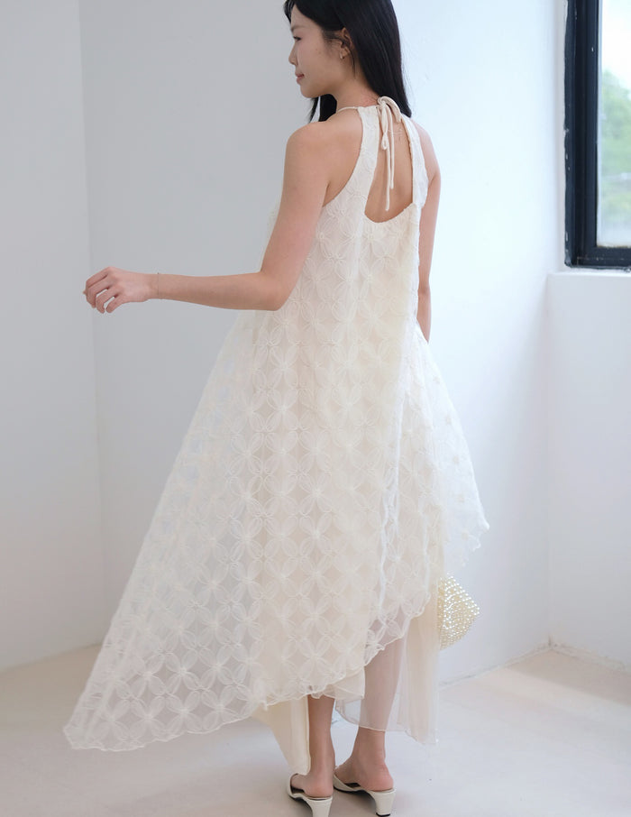 Althea Floral Organza Overlay Top