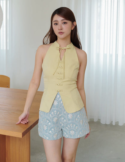 Anita Cheongsam Top in Yellow