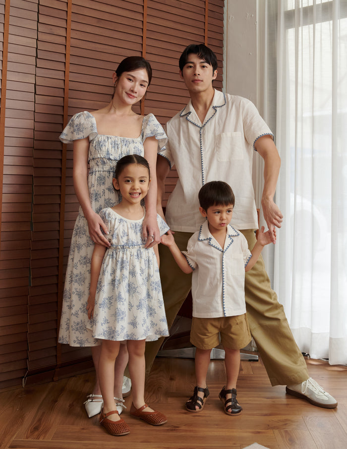 Anya Floral Girl's Dress in Blue