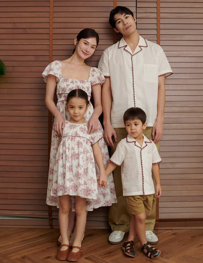 Anya Floral Girl's Dress in Maroon