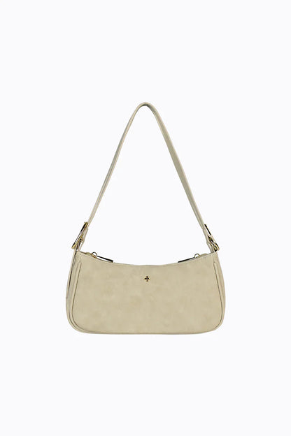 Jesabel Shoulder Bag Beige Suede/Gold