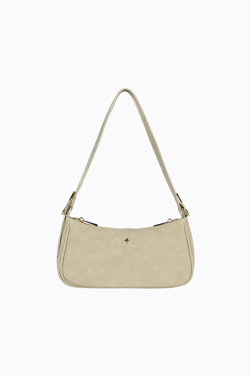 Jesabel Shoulder Bag Beige Suede/Gold