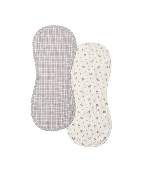 Burp Cloth, 2 pack ll Winter Berry, Blue Gingham