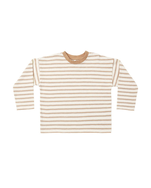 Camden long sleeve tee in fawn stripe
