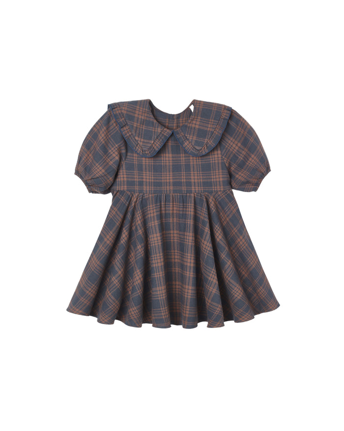 Camille dress in midnight plaid