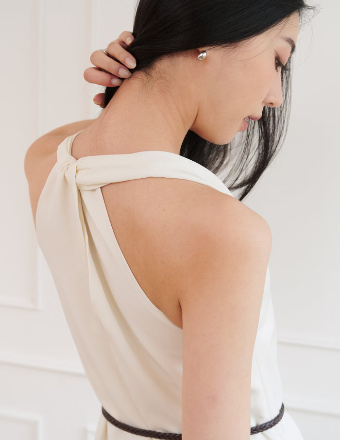 Eden Belted Maxi Dress in Cream