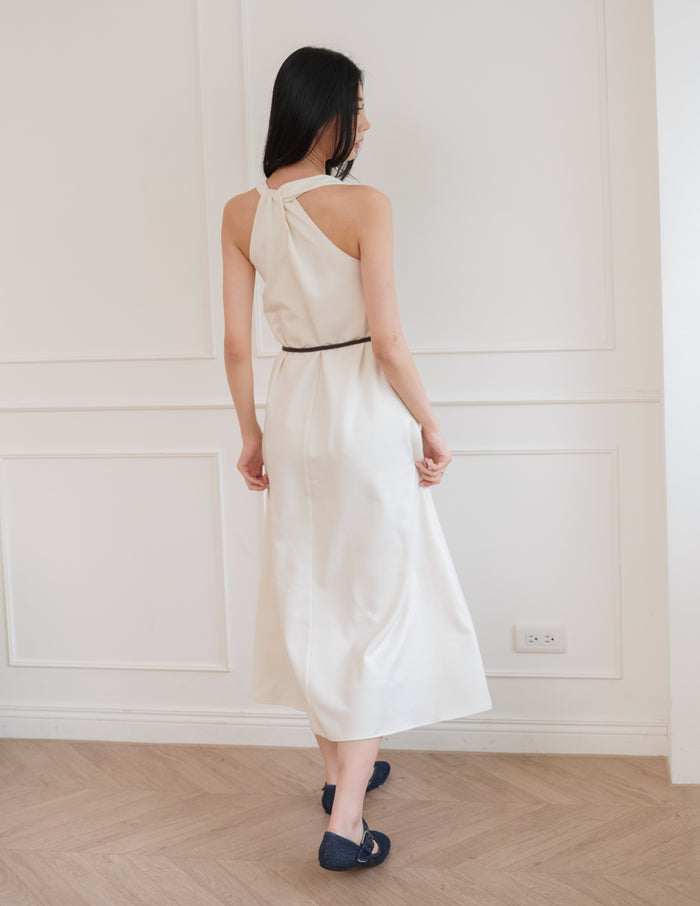 Eden Belted Maxi Dress in Cream