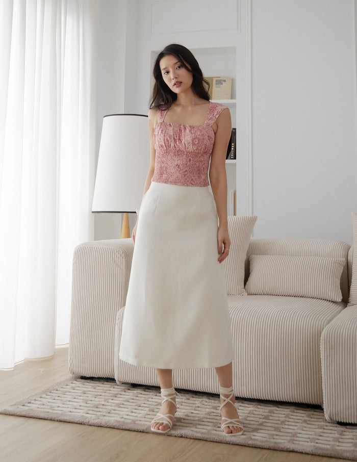 Evelyn Floral Padded Top in Pink
