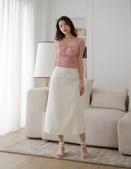 Evelyn Floral Padded Top in Pink