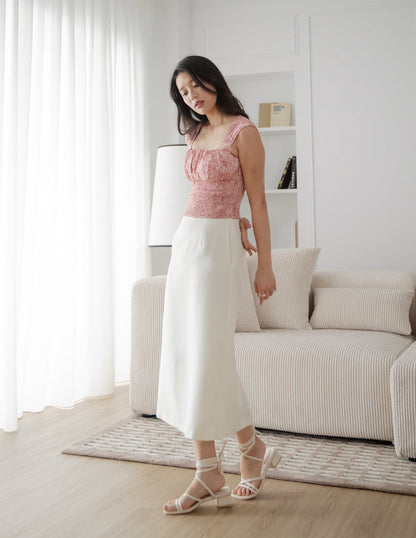 Evelyn Floral Padded Top in Pink