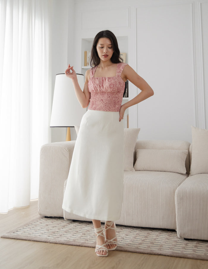 Evelyn Floral Padded Top in Pink