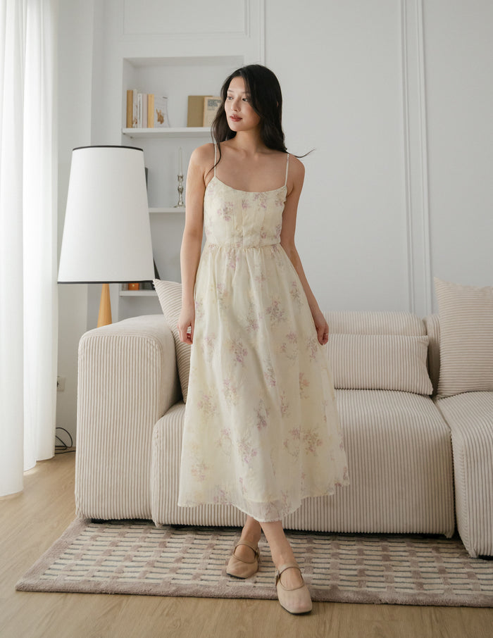 Ferlyn Floral Dress in Lavender