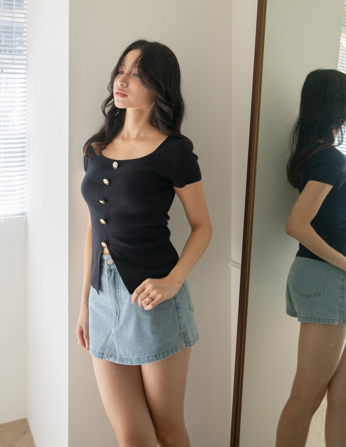 Fionne Knit Top in Black