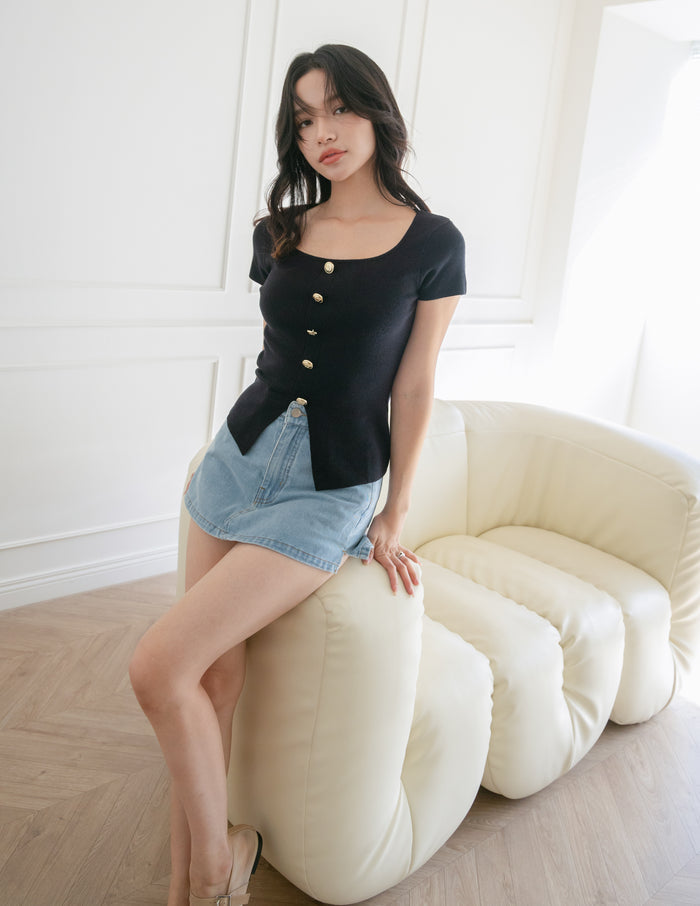Fionne Knit Top in Black
