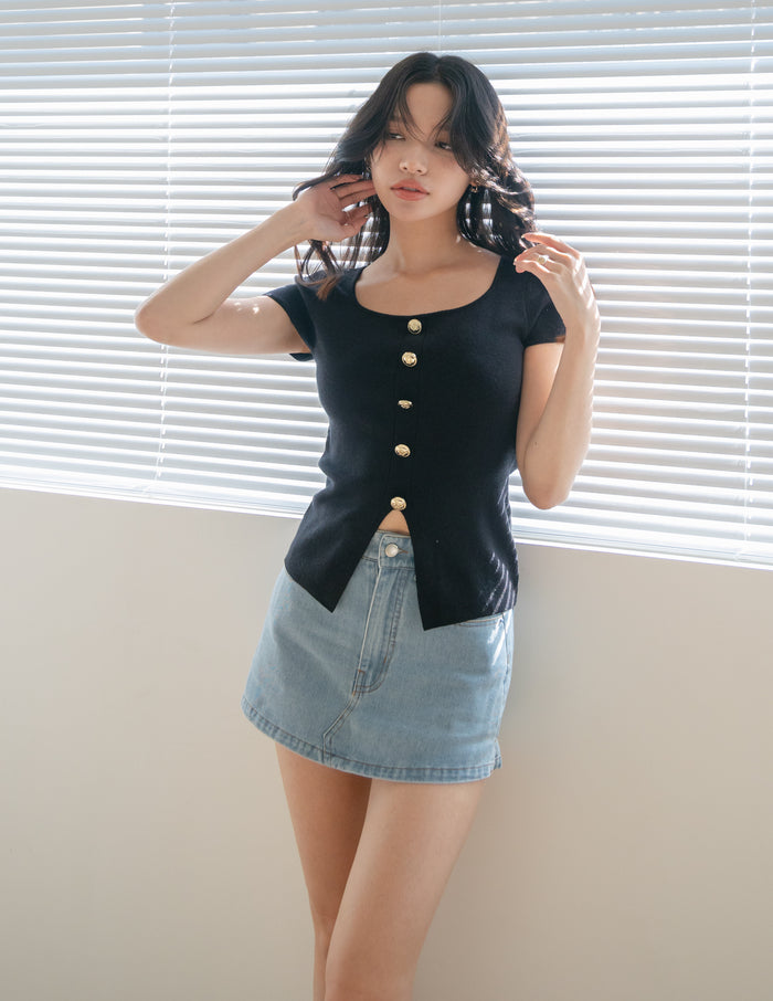Fionne Knit Top in Black