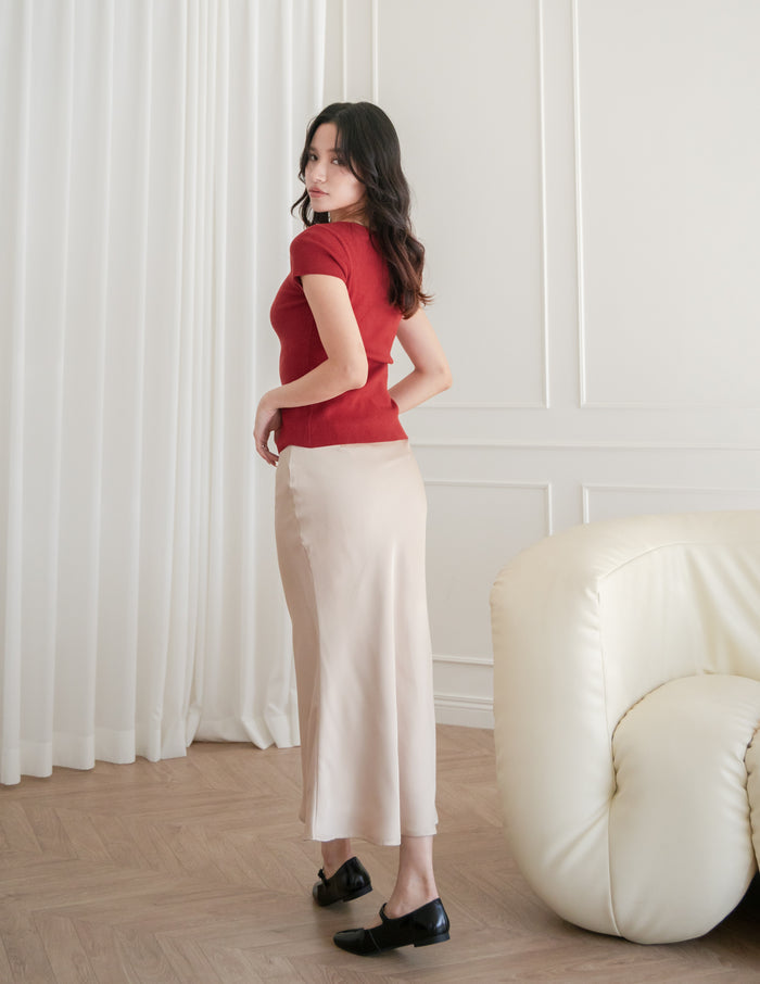 Fionne Knit Top in Red