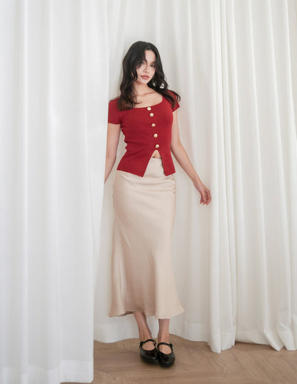 Fionne Knit Top in Red