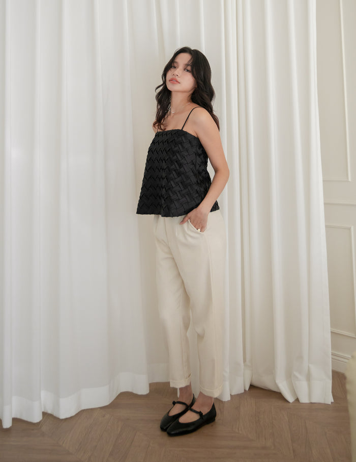 Helena Weave Top in Black