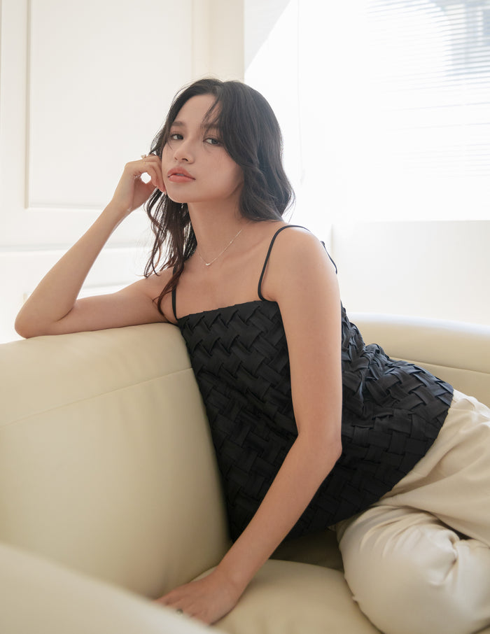 Helena Weave Top in Black