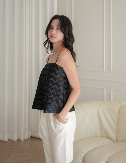 Helena Weave Top in Black