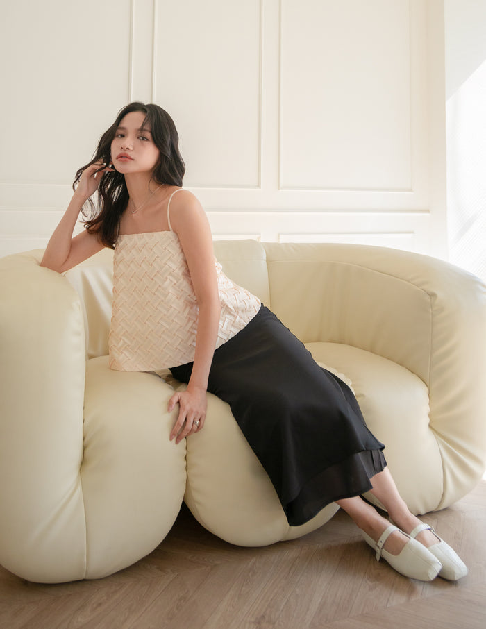 Helena Weave Top in Cream