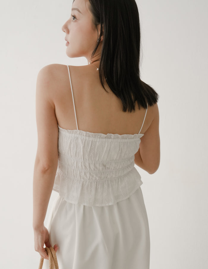 Jaela Padded Top in Eyelet