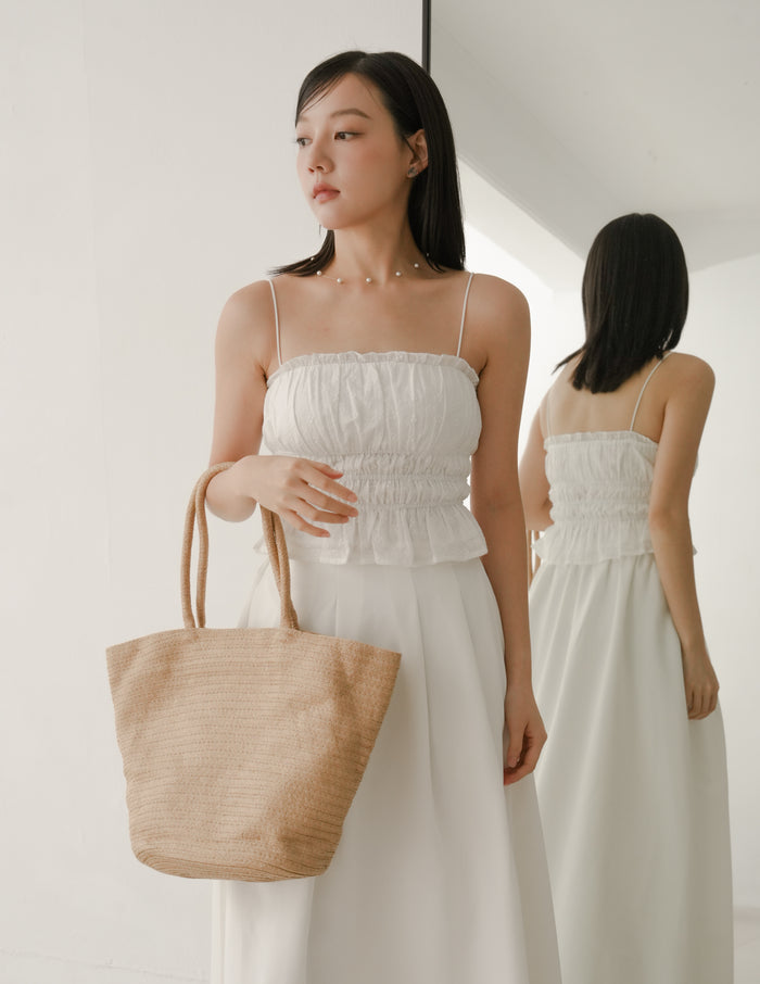 Jaela Padded Top in Eyelet