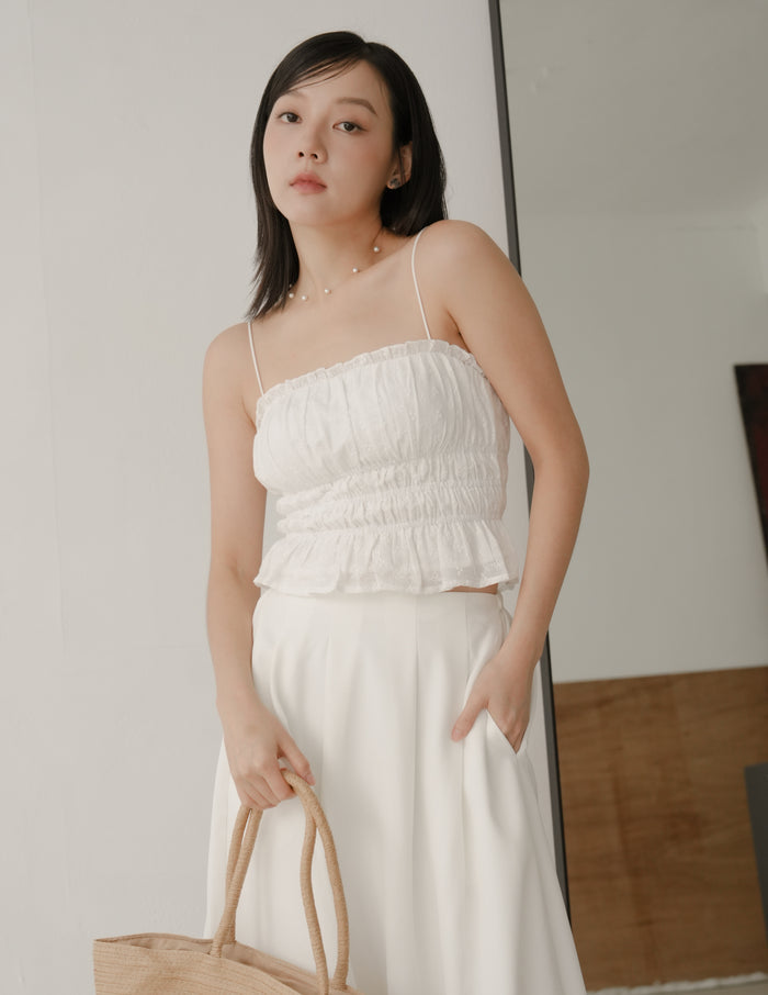 Jaela Padded Top in Eyelet