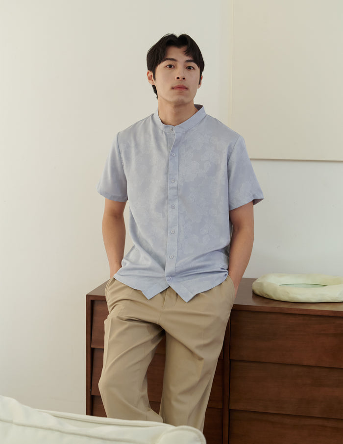 Jasper Jacquard Men's Shirt in Blue