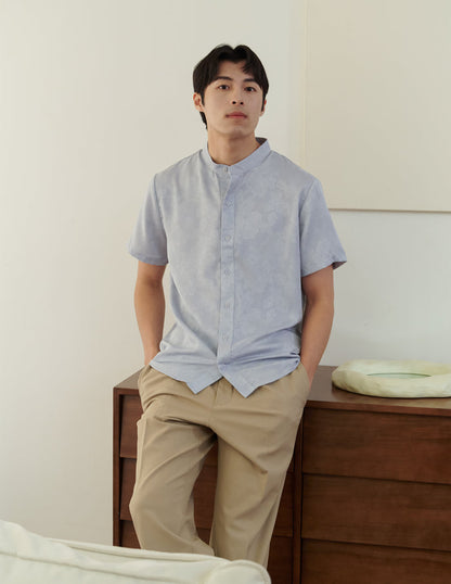 Jasper Jacquard Men's Shirt in Blue