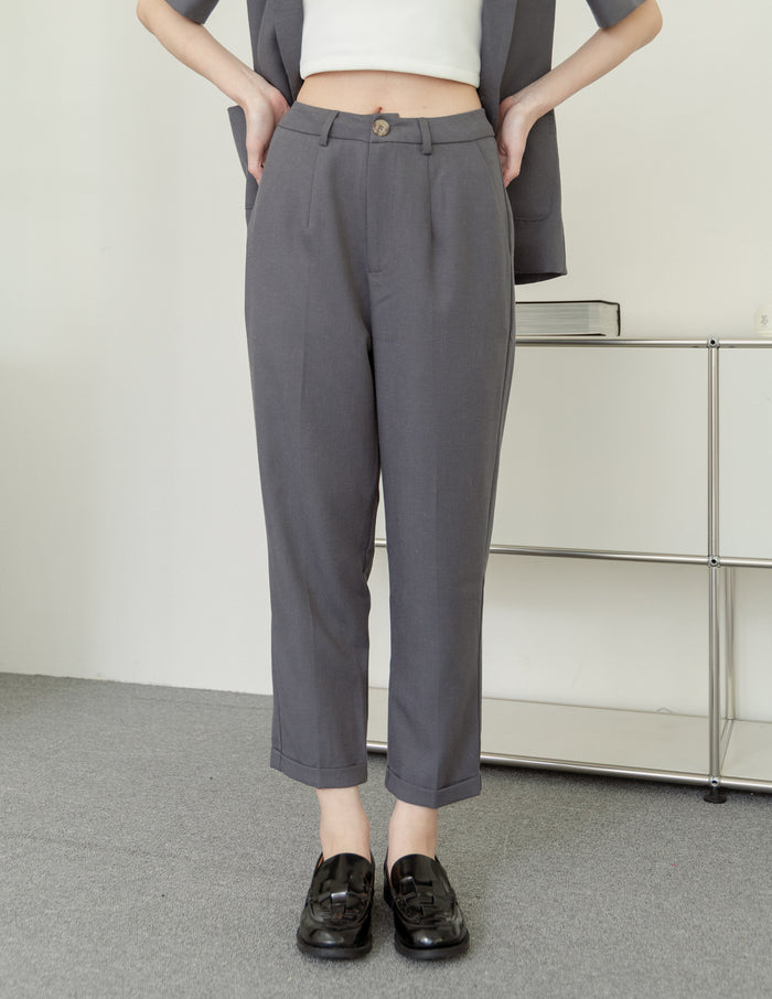 Jesse Linen Tapered Pants in Grey