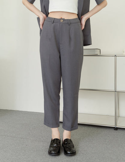 Jesse Linen Tapered Pants in Grey