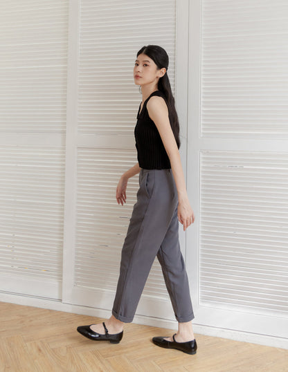 Jesse Linen Tapered Pants in Grey