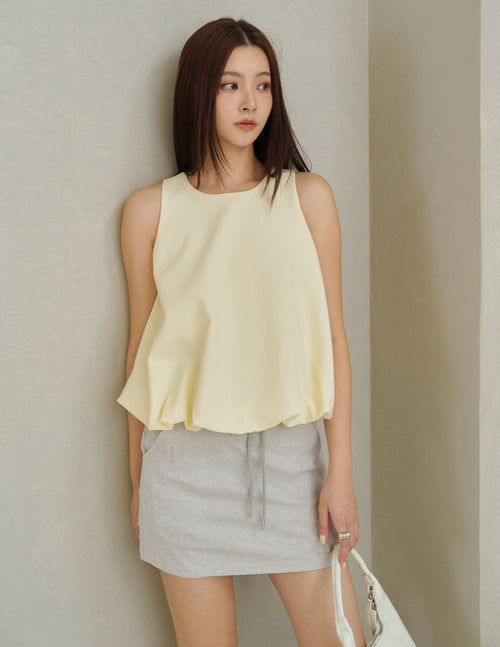 Joyce Bubble Top in Buttermilk