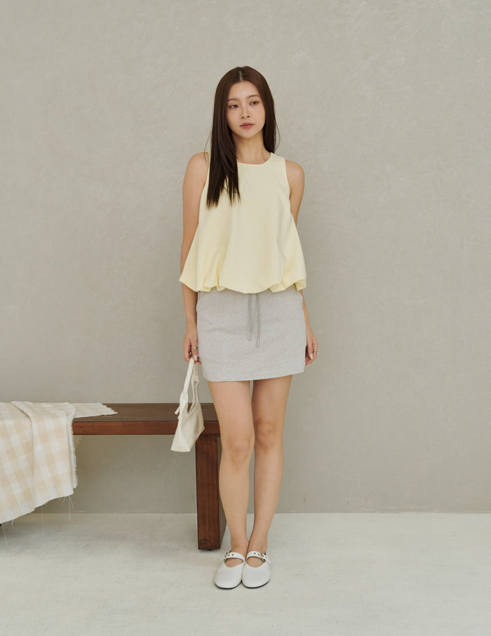 Joyce Bubble Top in Buttermilk