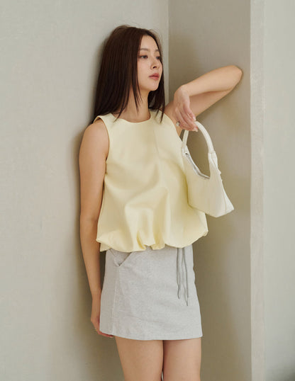 Joyce Bubble Top in Buttermilk