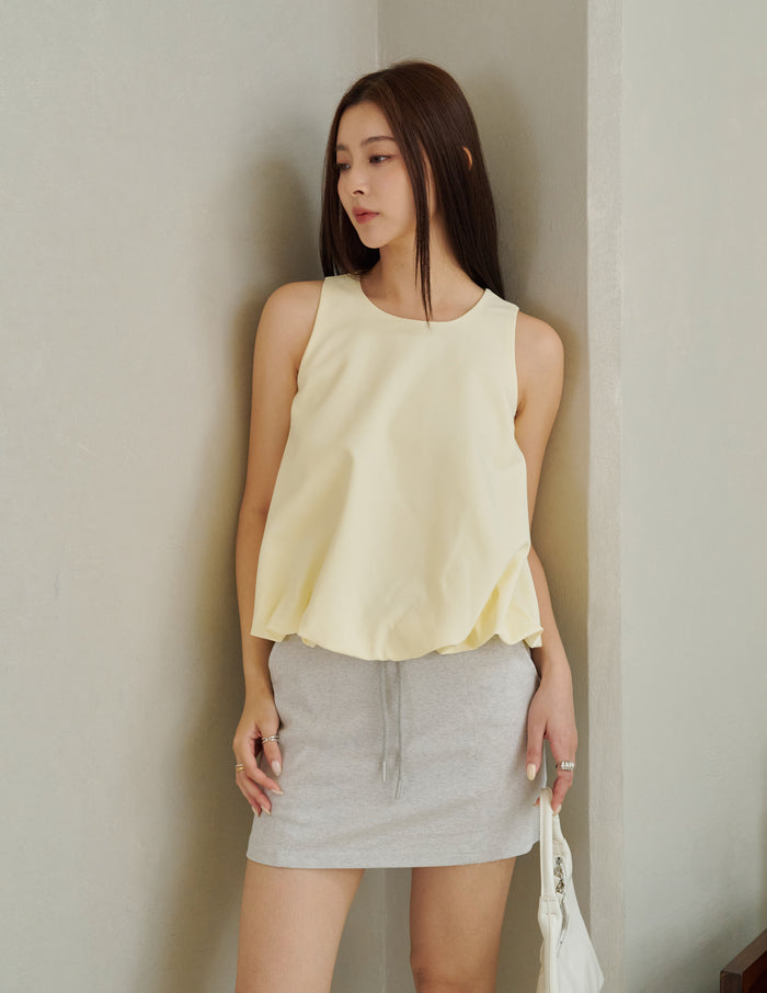 Joyce Bubble Top in Buttermilk