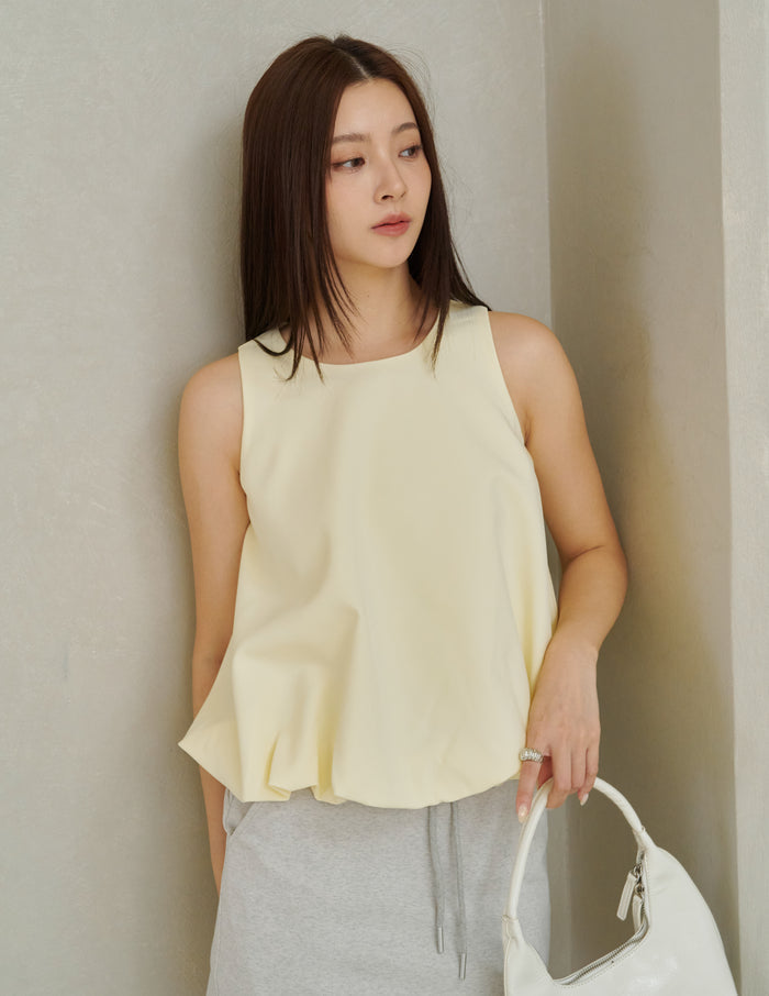 Joyce Bubble Top in Buttermilk