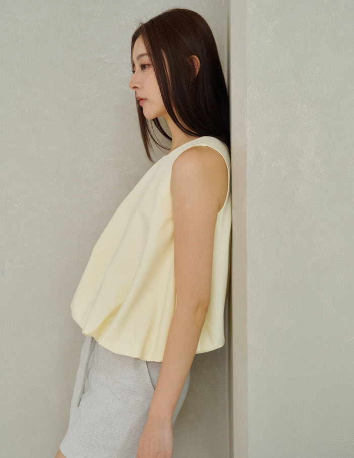 Joyce Bubble Top in Buttermilk