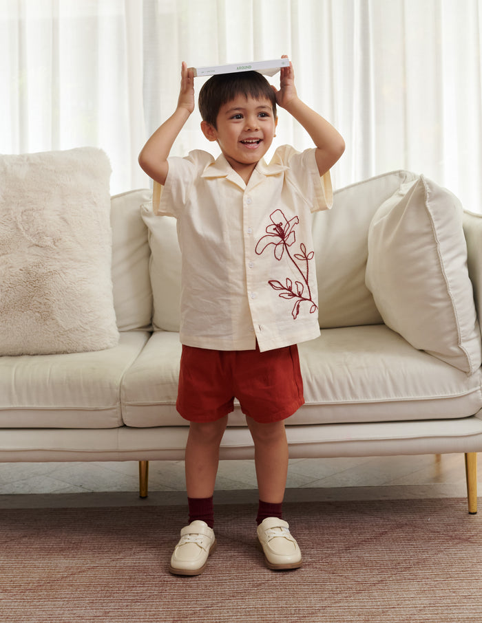 Ken Embroidered Floral Boy's Shirt
