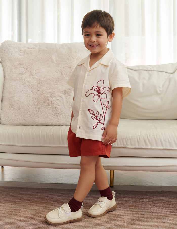 Ken Embroidered Floral Boy's Shirt