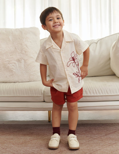 Ken Embroidered Floral Boy's Shirt